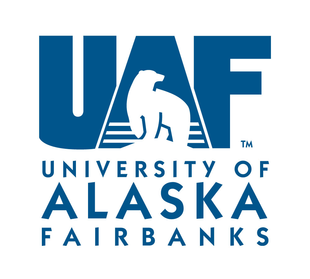 Logo of the University of Alaska Fairbanks Reading UAF with a drawing of a bear in the letter A.