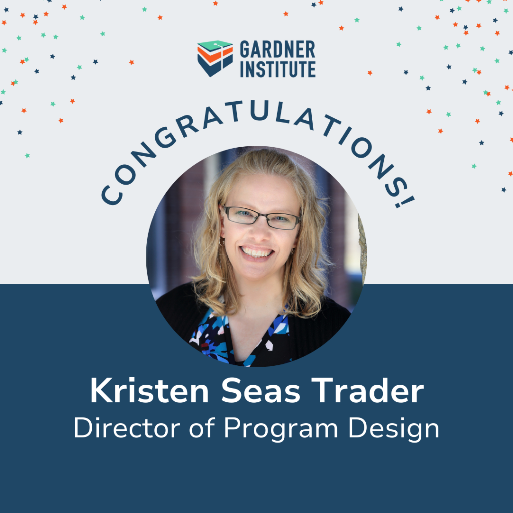 Congratulations Kristen Seas Trader. Director of Program Design