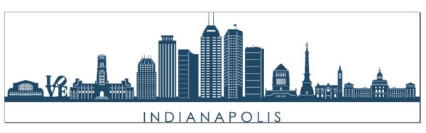 Drawing of Indianapolis building skyline