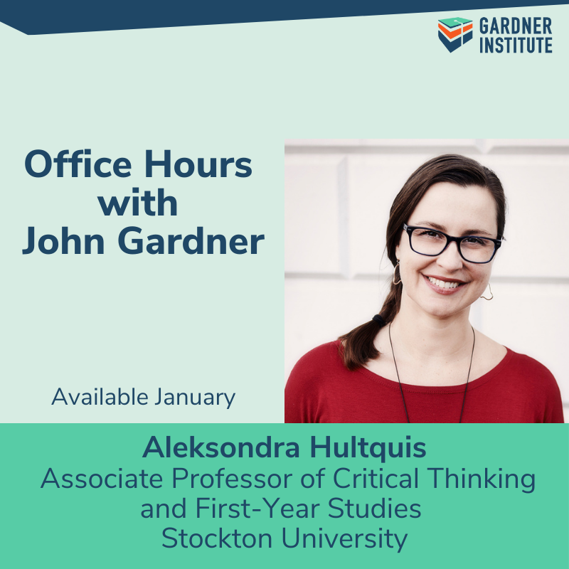Office hours graphic with photo of Aleksondra Hultquis