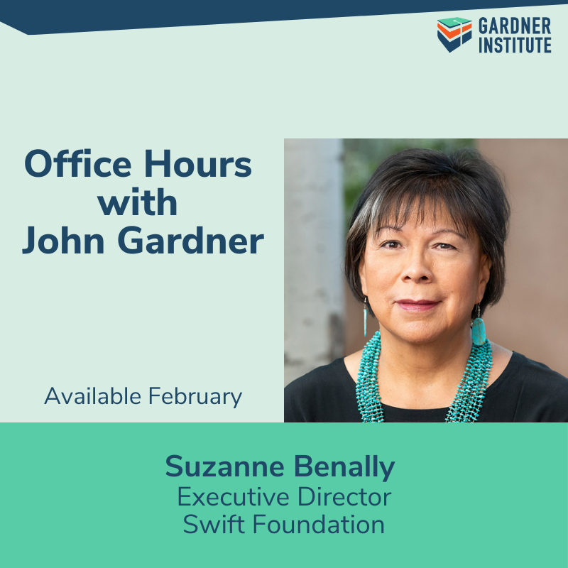 Office hours graphic with photo of Suzanne Benally