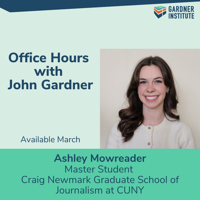 Office hours graphic with photo of Ashley Mowreader